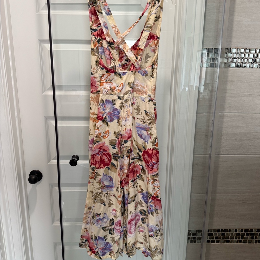 Vintage Paris Sport Club Floral Cross-Back Midi Sun Dress - Picture 5 of 5